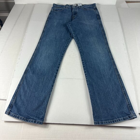 Y2K Calvin Klein Jeans Women's Measured 30x29* Slim Boot Cut Blue Denim Tag 10 - Picture 1 of 16